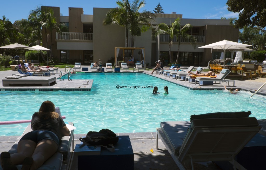 The pool and the leasing office.