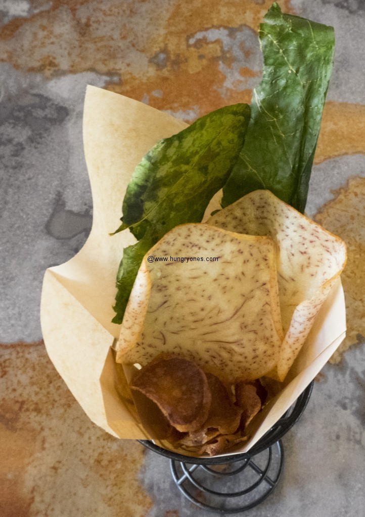 Complimentary taro and lotus root chips were good!