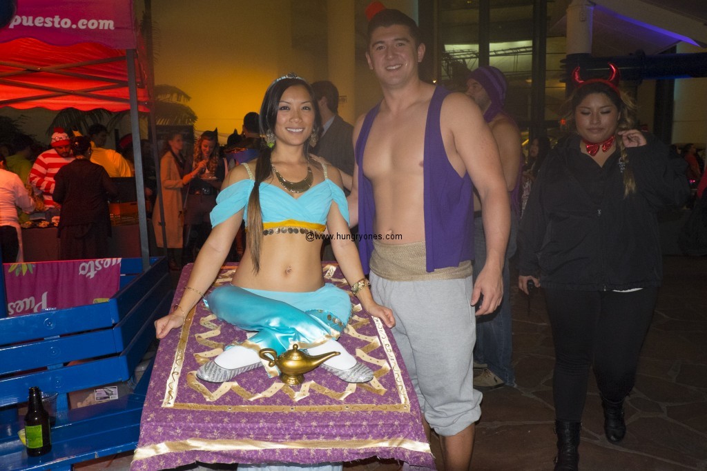 Aladdin and genie.
