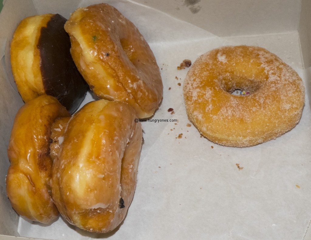 Sugar raised & glazed donuts.