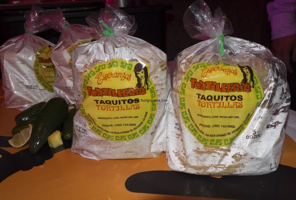 Senor Grubby's uses Esperanza's corn tortillas.