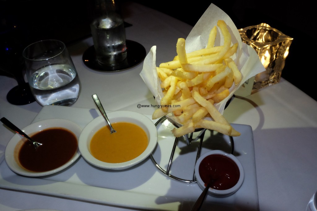 French fries with steak sauces.