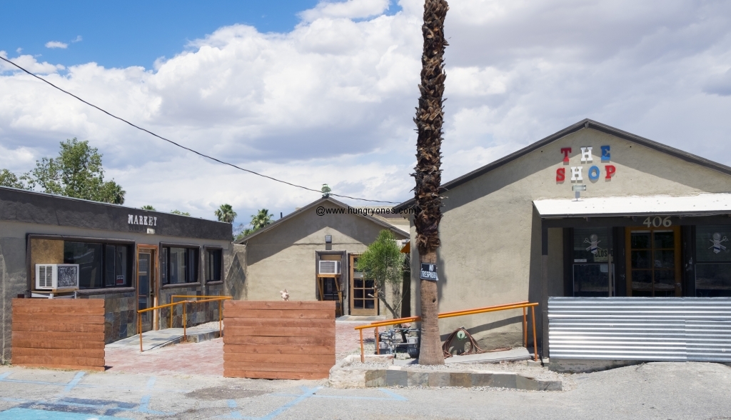 The courtyard. Brown's BBQ is the center building.