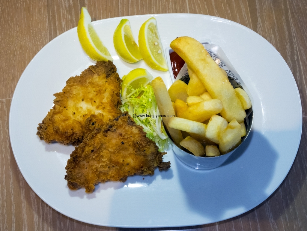 fried seabass fish and chips