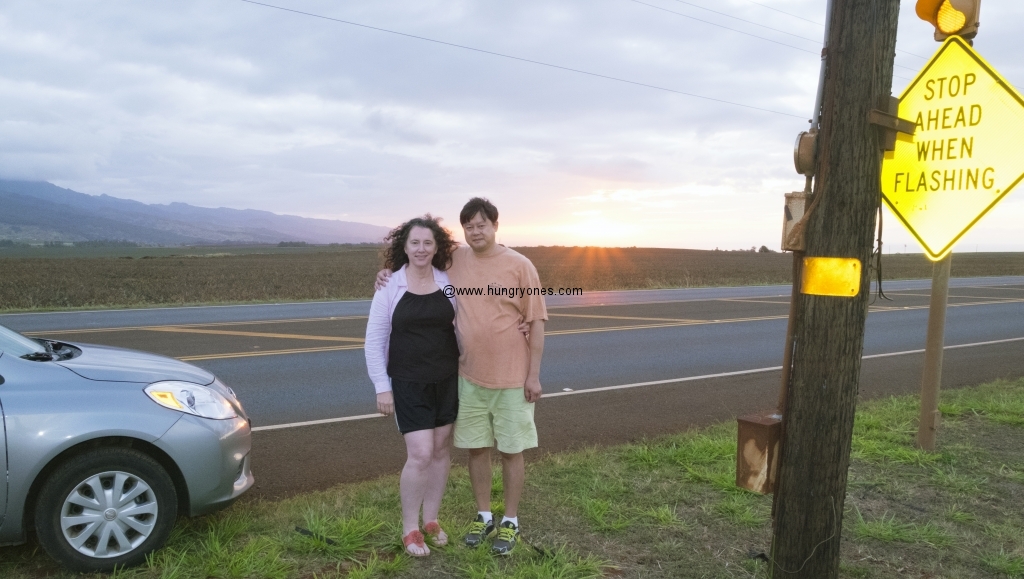 Driving away from the Dole Plantation we stopped to watch the sunset.